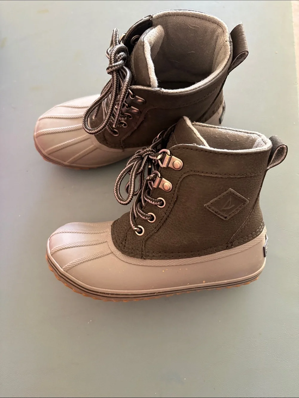 Sperry Kids Two-Tone Brown & Grey Waterproof Duck Boots